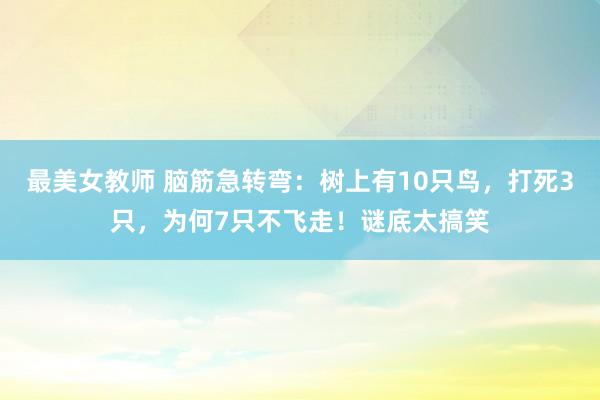 最美女教师 脑筋急转弯：树上有10只鸟，打死3只，为何7只不飞走！谜底太搞笑