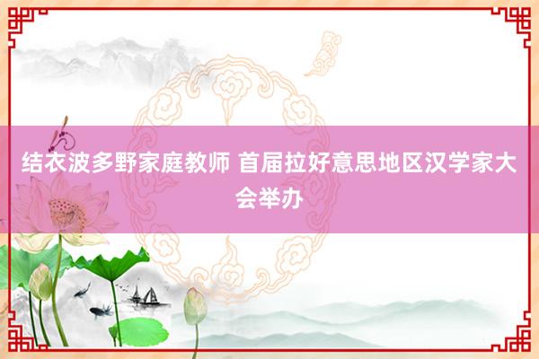 结衣波多野家庭教师 首届拉好意思地区汉学家大会举办