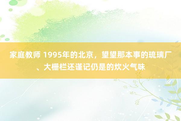 家庭教师 1995年的北京，望望那本事的琉璃厂、大栅栏还谨记仍是的炊火气味