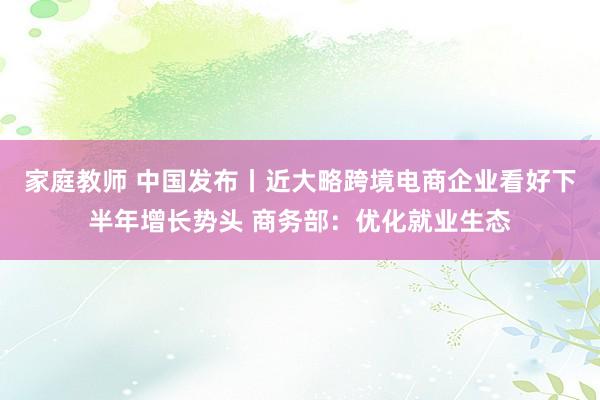 家庭教师 中国发布丨近大略跨境电商企业看好下半年增长势头 商务部：优化就业生态