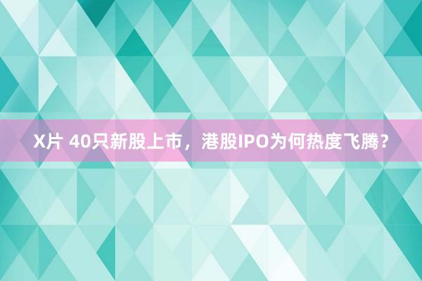 X片 40只新股上市，港股IPO为何热度飞腾？