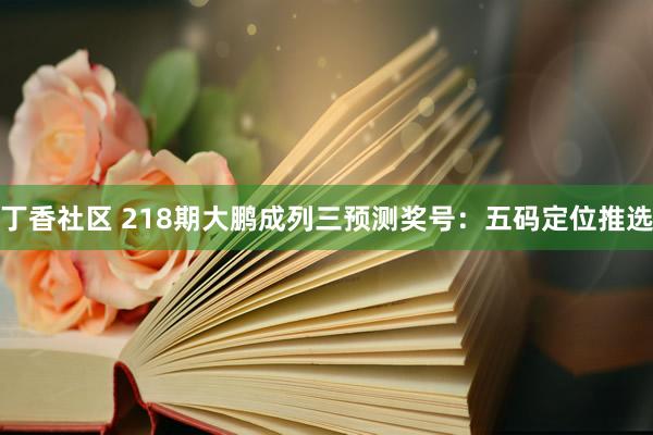 丁香社区 218期大鹏成列三预测奖号：五码定位推选