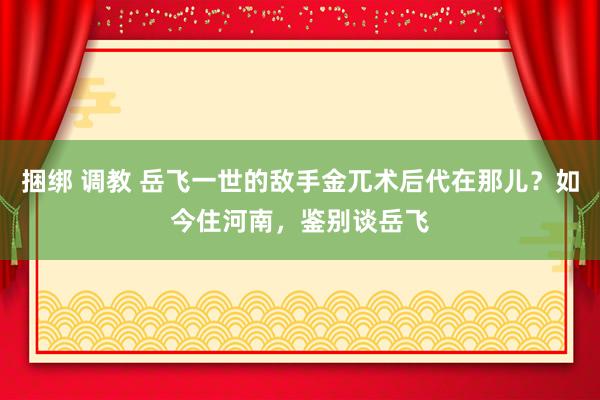 捆绑 调教 岳飞一世的敌手金兀术后代在那儿？如今住河南，鉴别谈岳飞