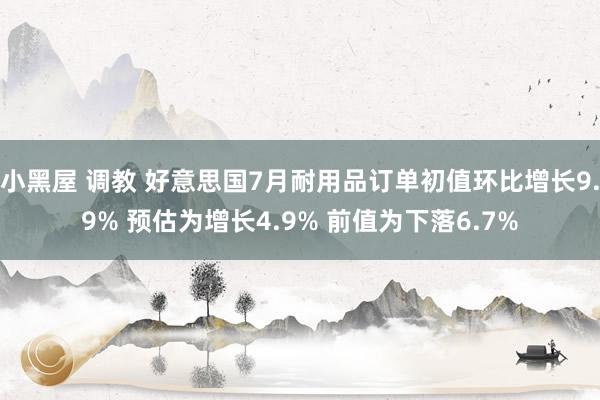 小黑屋 调教 好意思国7月耐用品订单初值环比增长9.9% 预估为增长4.9% 前值为下落6.7%