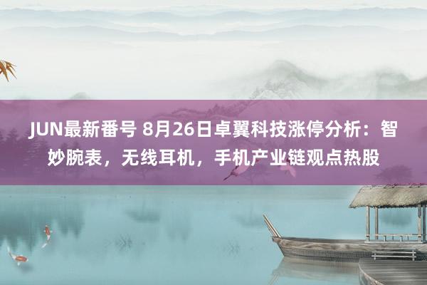 JUN最新番号 8月26日卓翼科技涨停分析：智妙腕表，无线耳机，手机产业链观点热股