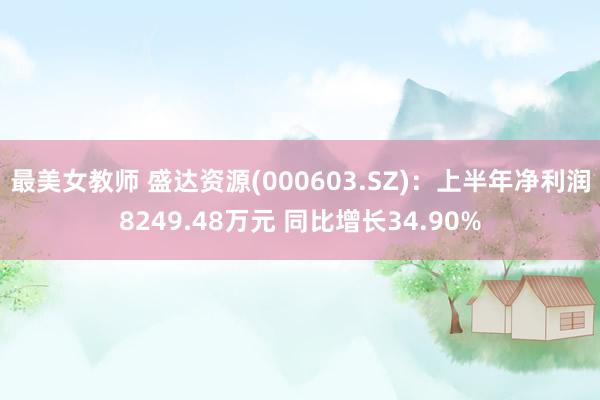 最美女教师 盛达资源(000603.SZ)：上半年净利润8249.48万元 同比增长34.90%