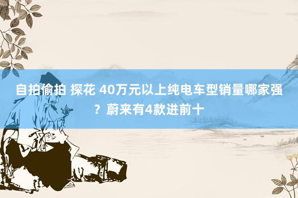 自拍偷拍 探花 40万元以上纯电车型销量哪家强？蔚来有4款进前十