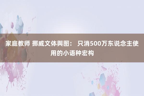 家庭教师 挪威文体舆图： 只消500万东说念主使用的小语种宏构