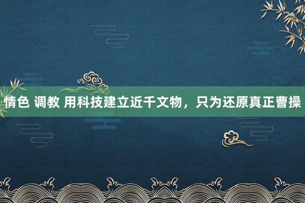 情色 调教 用科技建立近千文物，只为还原真正曹操