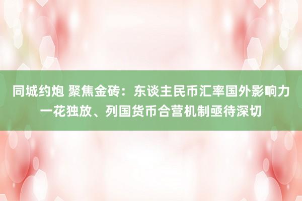 同城约炮 聚焦金砖：东谈主民币汇率国外影响力一花独放、列国货币合营机制亟待深切